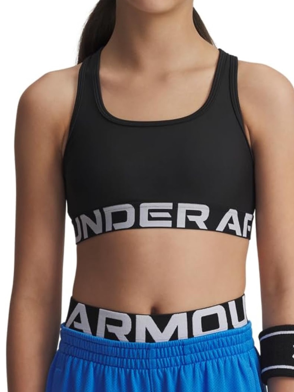 Girls under armour sports bra black and white size small S